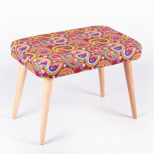 Bohemian Home Decor Bench - Upholstered Footstool- Modern Entryway Bench - Kidsroom Seat- Bedroom Seat - Kitchen Chair - Pouf Footstool