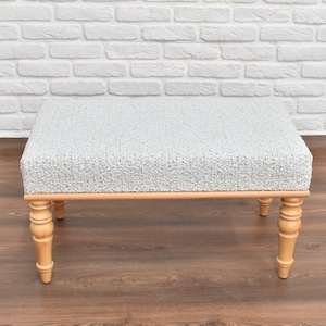 Handmade Furniture, Footstool, Bed front Ottoman Bench, Soft Fabric Upholstered Comfortable Bench, Hall Seat, Entryway Bench, Piano Bench