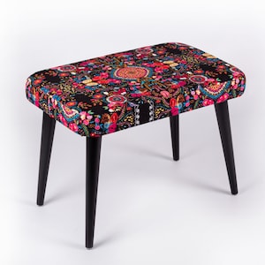 Modern Bedroom Bench, Small Bench, Rectangle Bench, Round Stool , Wooden Work Handmade Furniture, Footstool Ottoman, Bedroom Living Room