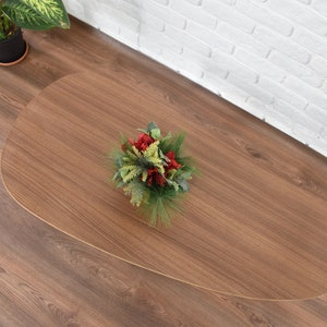 COOLer Couchtisch, Einzigartiger Stil Tisch mit Holzbeinen, Beistelltisch für Wohnzimmer, NussbaumFarbe Couchtisch, Minimal Möbel, Tisch