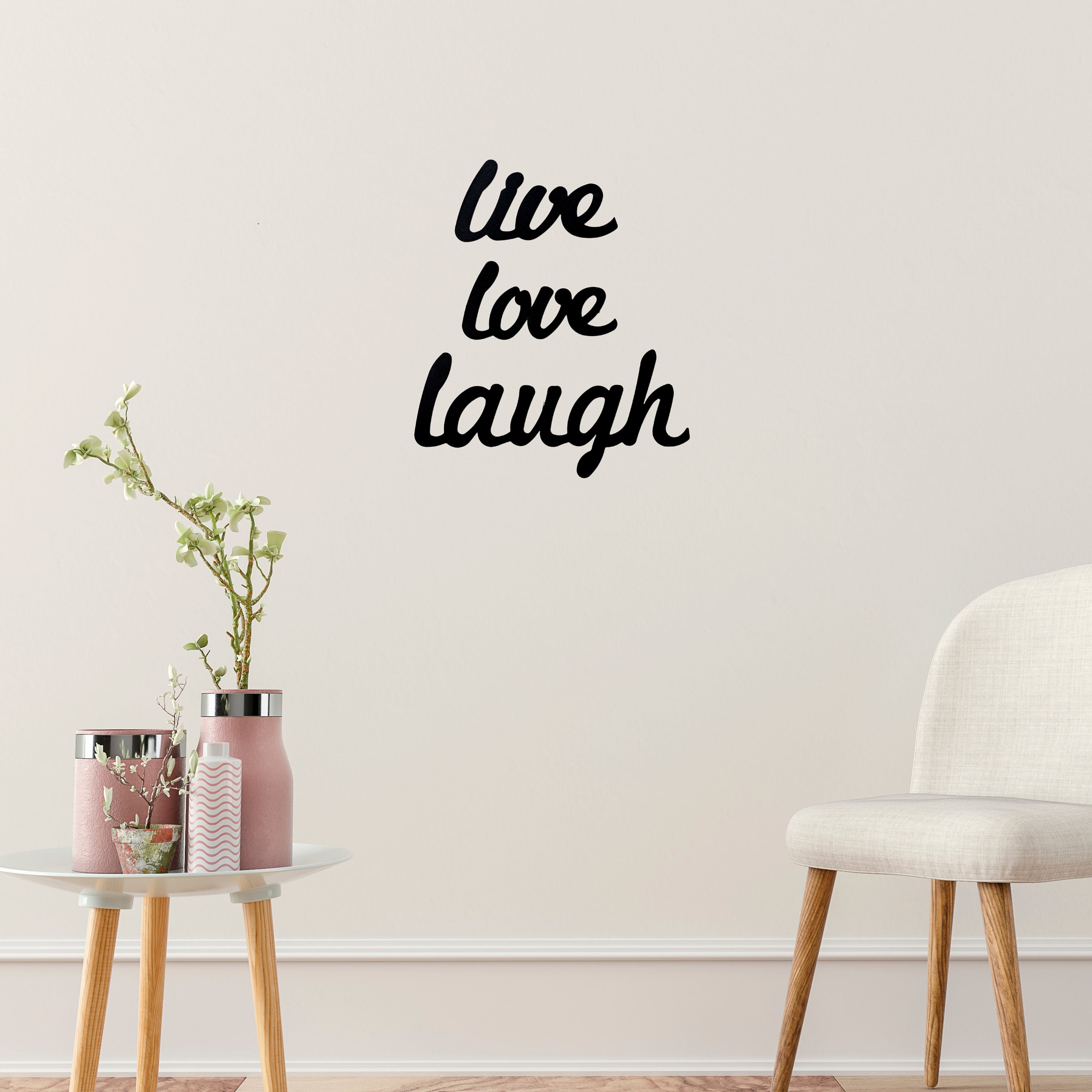 Live Love Laugh Metal Wall Decoration, Wall Art Funny, Office