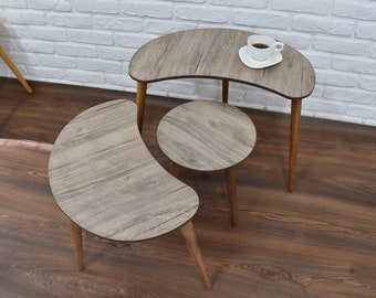 Nest Of Tables, Nesting Tables, Nesting Tables Set Of 3 Mid Century Modern, Side Table Set, End Table Set Living Room Furniture Gift