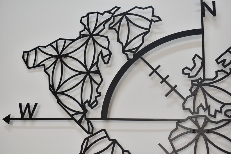 World Map Wall Art Metal LARGE Wall Decor Travel Home Decor Etsy