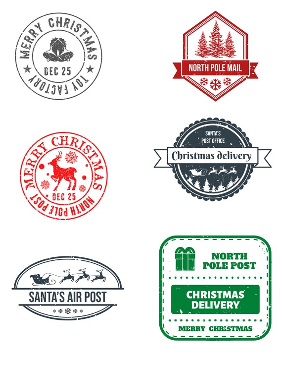 North Pole Gift Tags Sheet of 6 - Etsy