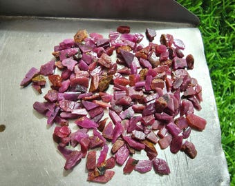 4-8MM Raw Red Ruby Stones: 180pcs Natural Rough Gemstone for Jewelry Design