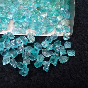 25 Pieces Natural Blue Apatite Raw Size 6-8 MM ,Transparent Blue Apatite Rough Gemstone,Blue Apatite Raw Stones Bulk Lot Making Jewelry