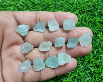 Blue Aquamarine Rough Gemstones (13 Piece): Lapidary & Jewelry Making