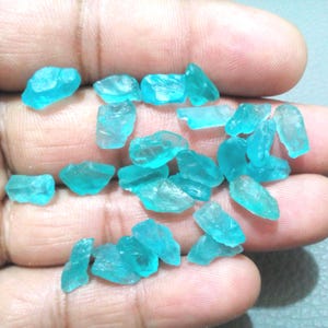 25 Blue Apatite Gemstone Roughs: Raw Crystal Pieces (8-12mm)