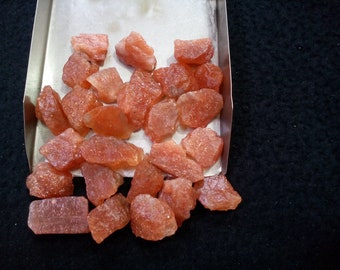 10 Pieces Raw Orange Sunstone Crystals: Jewelry Making (10-12 MM)