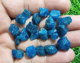 20 Piece Apatite Raw Crystals: Rough Gemstone Jewelry Making, (9-12MM)