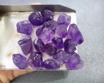 5 Purple Amethyst Raw Stones: Natural Pink Quartz (12-16 MM)