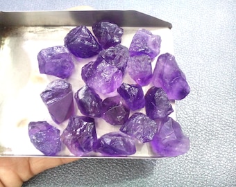 Natural African Purple Amethyst Raw Gemstone (20-25 MM) AAA Quality
