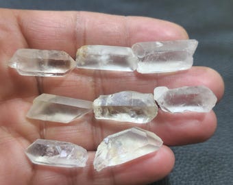 8 Raw Crystal Quartz Rough: Gemstones for Jewelry Making (26x28mm