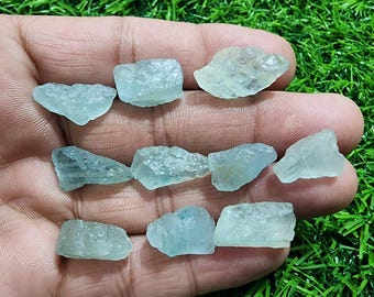 Ruwe edelstenen aquamarijn (10 stuks): natuurlijke blauwe beril, 16-23 mm