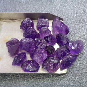 10 Pieces Natural African Purple Amethyst Raw,Size 12-14 MM Amethyst Gemstone Raw,Hand Cut Amethyst Rough,Making Jewelry Raw Amethyst