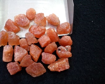 10 Pieces Raw Orange Sunstone Crystal: Rough Gemstone (8-10 MM)