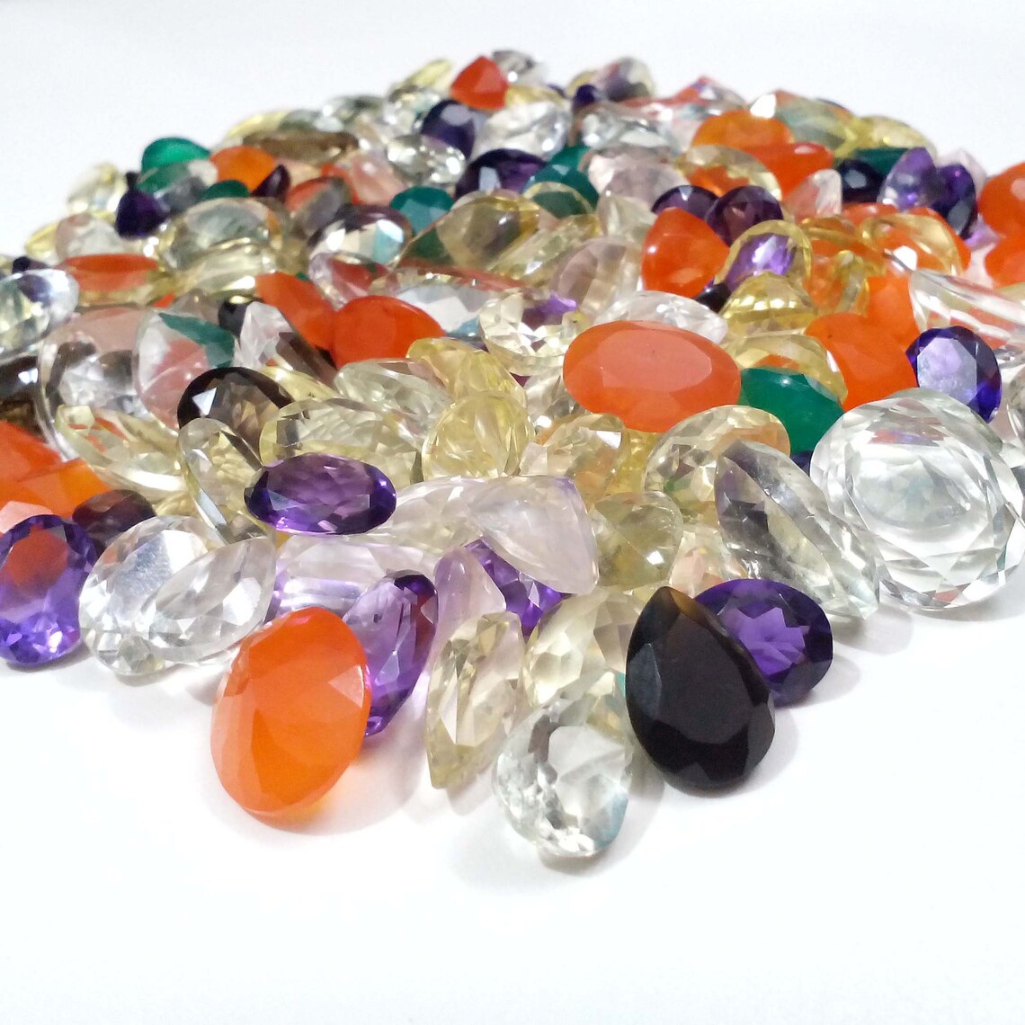 Natural Faceted Mixed Loose Gemstone Mix Gemstone Multi Etsy