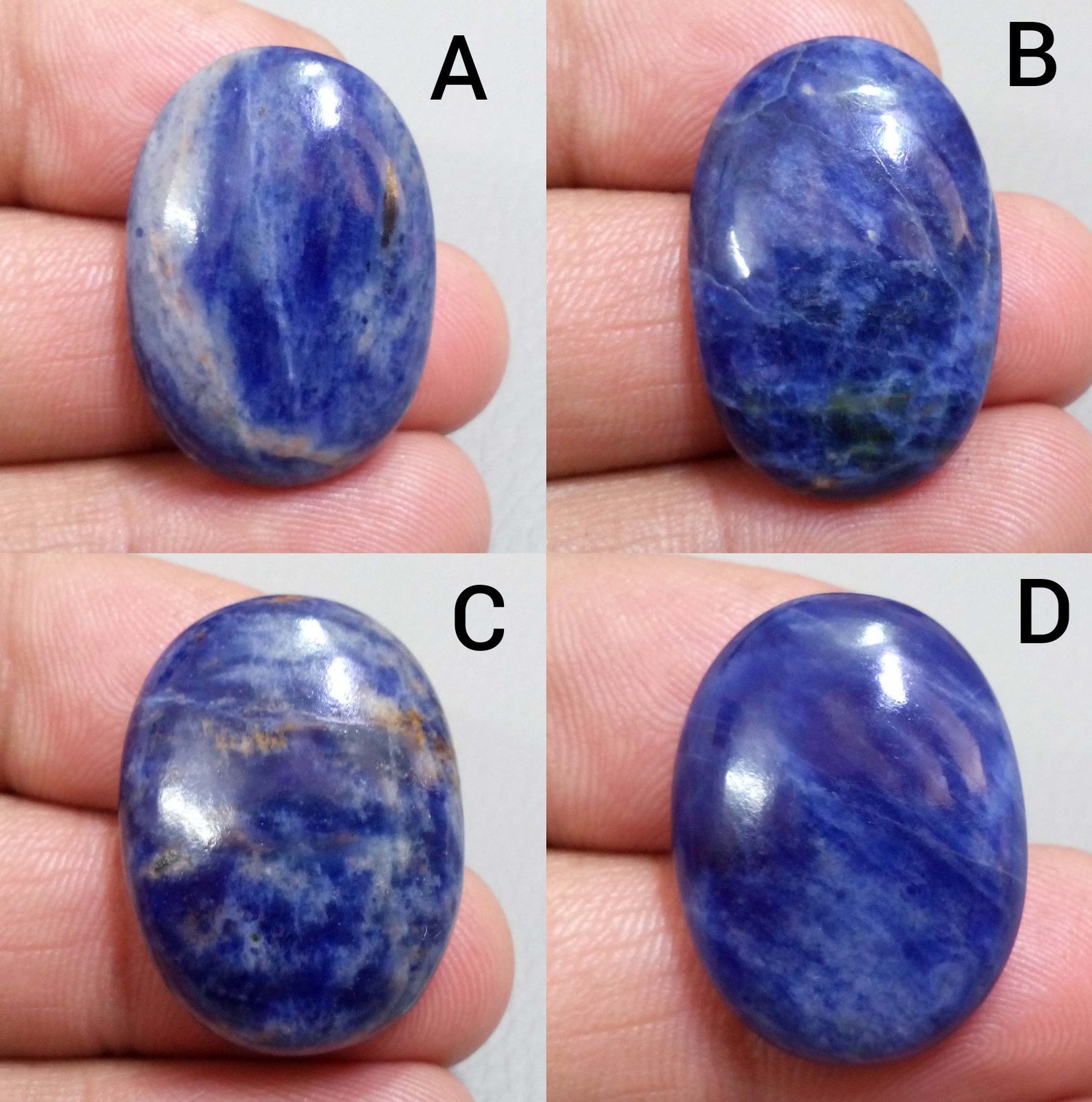Natural Blue Sodalite Jasper GemstoneOval Stone Etsy