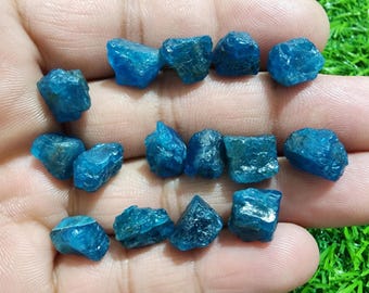 15 Neon Apatite Raw Gemstone: Rough Crystal for Jewelry Making