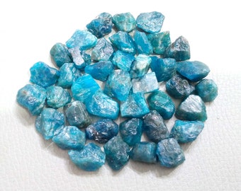 Natural Blue Apatite Raw 10-14 mm Gemstone Raw For Jewelry Making
