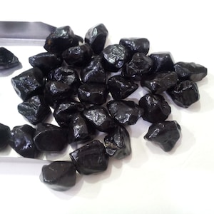 10 Piece Raw Black Spinel Gemstone: 10-12 MM Rough Jewelry Making