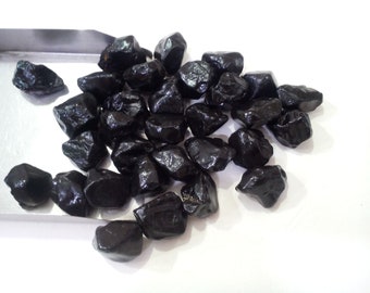 10 Piece Raw Black Spinel Gemstone: 10-12 MM Rough Jewelry Making