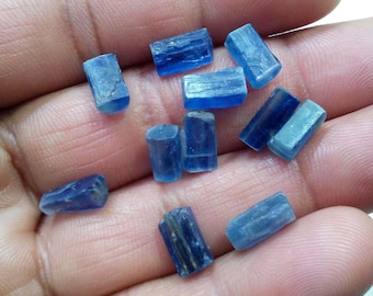 Raw Blue Kyanite Gemstone Chips: 11 Piece Set for Jewelry Making