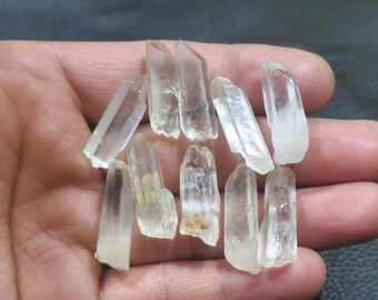 Raw Clear Crystal Quartz: 10 Piece Rough Gemstone, 126 Crt