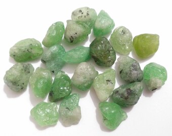21 Pcs Tsavorite Garnet Crystals: 8-11mm Gemstone For Jewelry Making