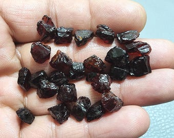 25 Raw Red Garnet Crystals AAA Grade: 7-9mm Loose Gemstone, Jewelry Making