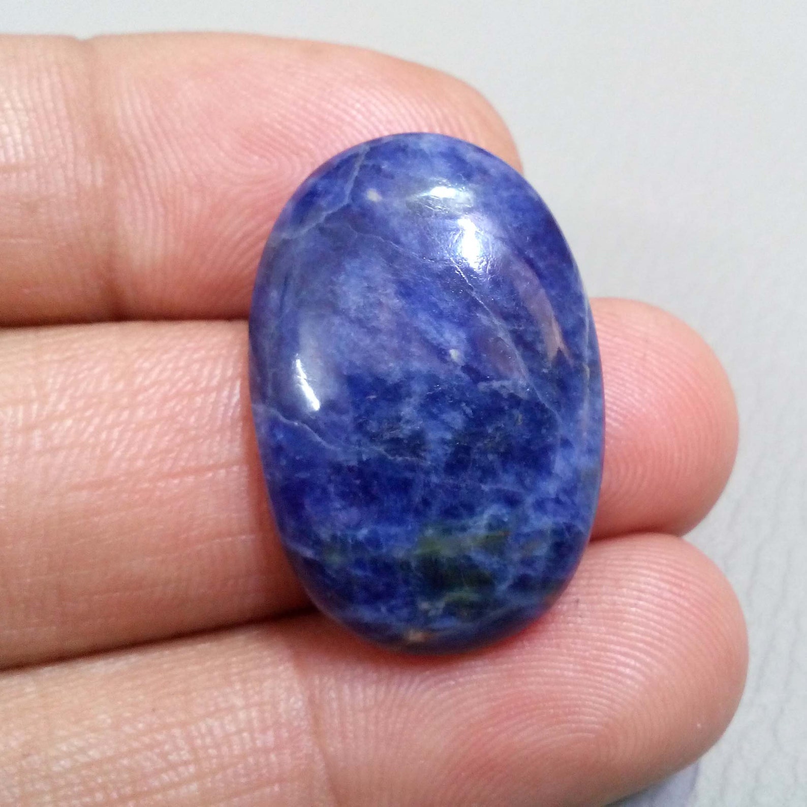 Natural Blue Sodalite Jasper GemstoneOval Stone Etsy
