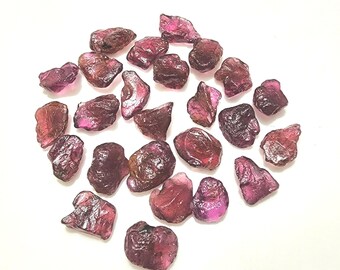100%Natural Pink Garnet Rough: (25pcs) Loose Gemstone Jewelry 10-12MM