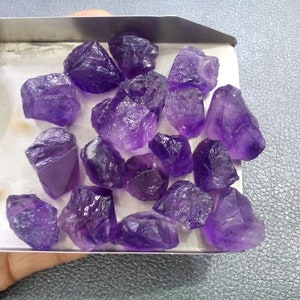 10 Pieces Natural African Purple Amethyst Raw, Size 16-20 MM Amethyst Gemstone Raw,Hand Cut Amethyst Rough,Making Jewelry Raw Amethyst