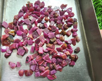 180pcs Lot Natural Red Ruby Rough: Healing Crystal, Jewelry Making