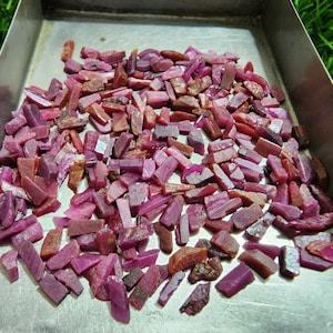 250pcs Lot Red Ruby Rough Crystal Raw Stones for Healing, Jewelry Design,