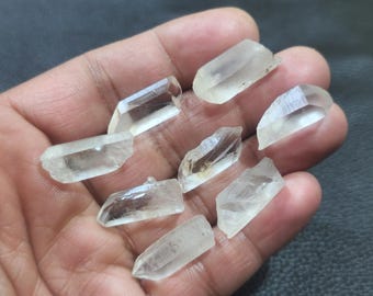 Natural Clear Crystal Quartz: 8 Piece Rough Gemstone Set, 134.65 Crt