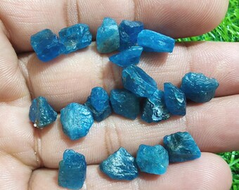 18 Pieces Neon Apatite Raw Gemstone: Jewelry Making Crystals, 8-10mm