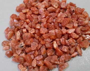 15 Raw Orange Sunstone Crystals: Rough Gemstone Bulk (6-8 MM)