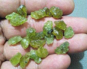 Green Peridot Gemstone: Natural Rough Crystals, Jewelry Making