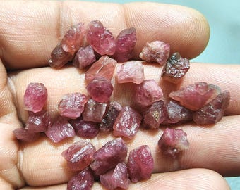Natural Pink Tourmaline Rough 6-10mm | 30pcs Raw Gemstone Mix | DIY Jewelry & Crystal Collection