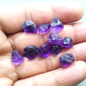 Natural 10 Piece Purple Amethyst Raw, Lot Rough, 8-10 MM Size Genuine Amethyst Gemstone, Rough For Jewelry Making 42.15 Crt