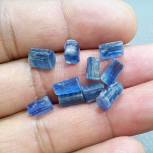 10 Blue Kyanite Chips: Raw Gemstone Pieces (8-10mm)