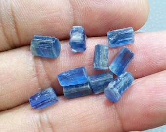 10 Blue Kyanite Chips: Raw Gemstone Pieces (8-10mm)