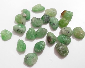 21 Pcs Natural Tsavorite Garnet Crystal Lot : 7-11mm Loose Gemstones For Jewelry