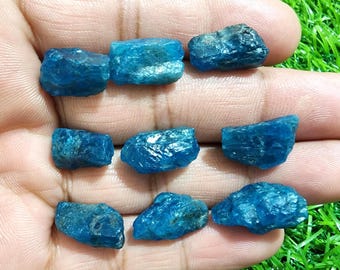Neon Apatite Raw Gemstone (9 Piece): Jewelry Making Crystals