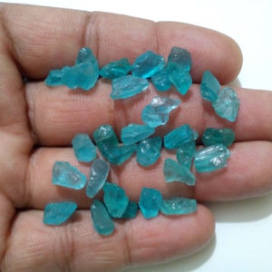 Fabulous 30 Piece Blue Apatite Raw, Blue Apatite Jewelry, Size 8-10 MM Approx, Blue Apatite Gemstone Rough, For Jewelry Making