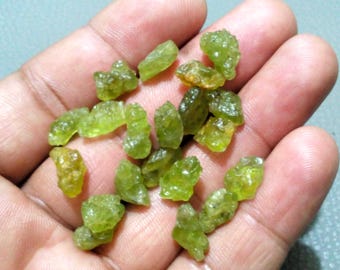 Genuine Green Peridot Rough (20 Piece): Gemstone Rough, 10-11mm
