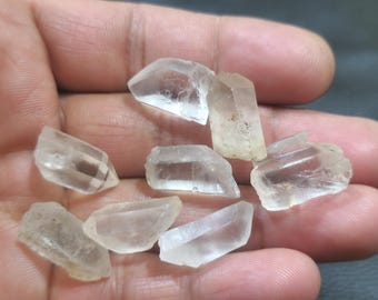 Raw White Crystal Quartz: 8 Piece Rough Gemstone Set, 115 Crt