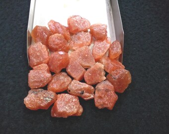 10 Raw Orange Sunstone Crystals: Natural Gemstone Pieces (14-16 MM)