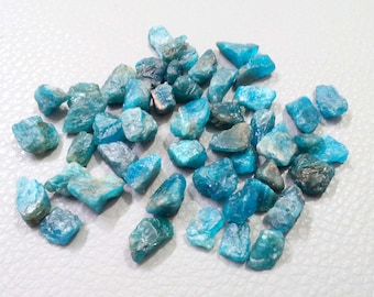 46 Piece Natural Blue Apatite Rough Gemstone for Jewelry Making (10-15mm)
